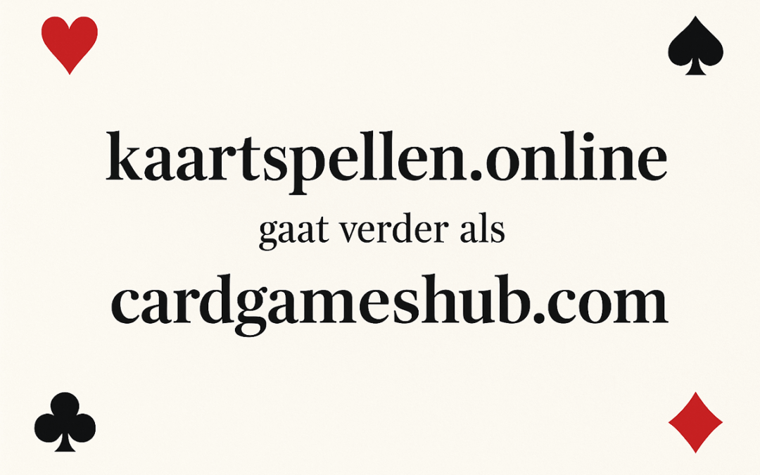 kaartspellen.online krijgt een nieuwe naam…. CardgamesHub